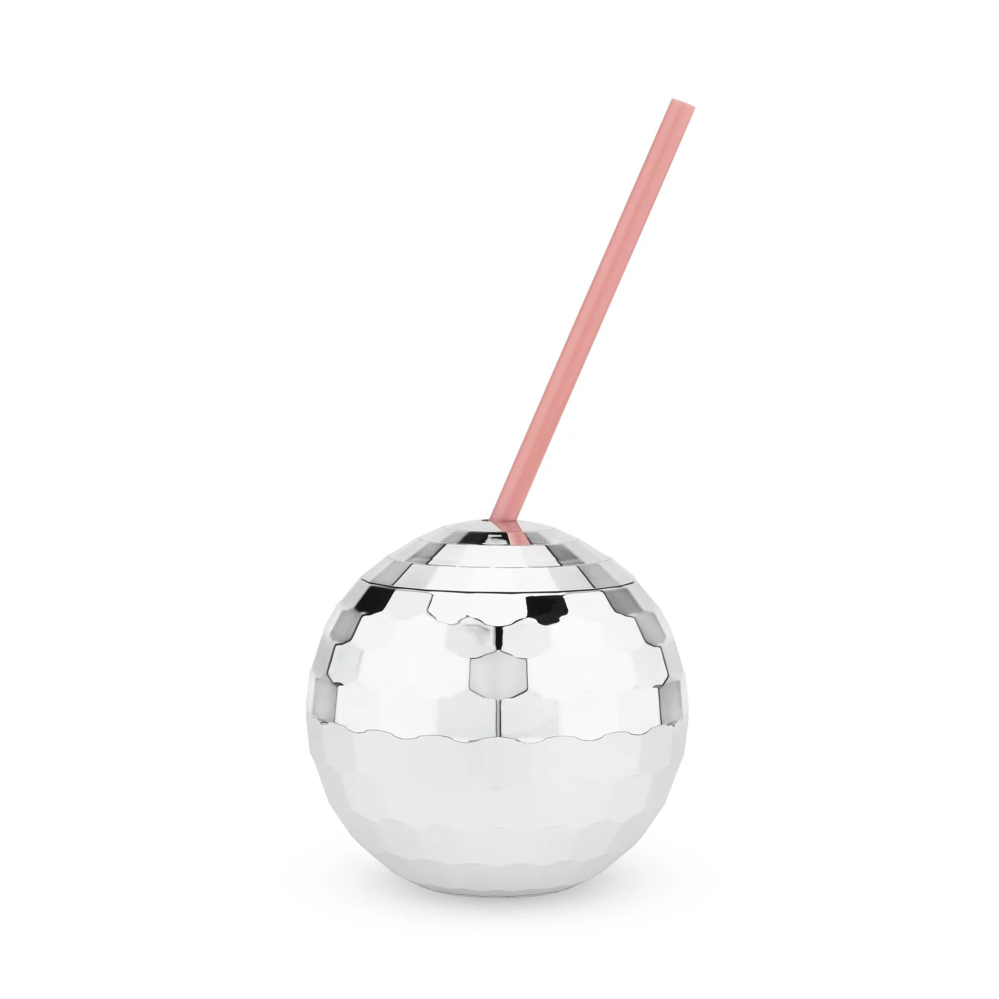 Blush Silver Disco Ball Cup with Lid and Straw, 16 Ounce Cocktail Cup, Set of 1, Party Supplies | Walmart (US)