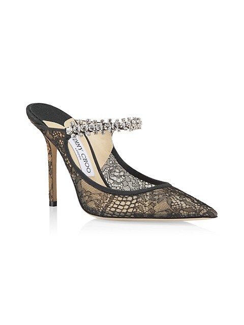 Jimmy Choo Bing Lace Embellished Mules | Saks Fifth Avenue