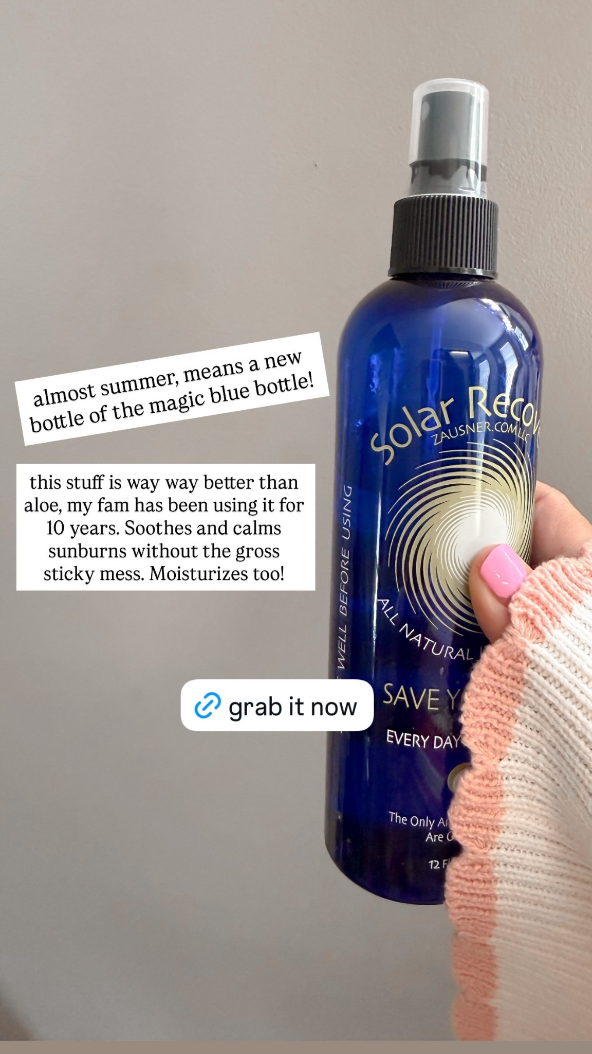 almost summer, means a new bottle of the magic blue bottle!  this stuff is way way better than aloe, my fam has been using it for 10 years. Soothes and calms sunburns without the gross sticky mess. Moisturizes too!

#LTKmomlife #LTKselfcare #LTKKids