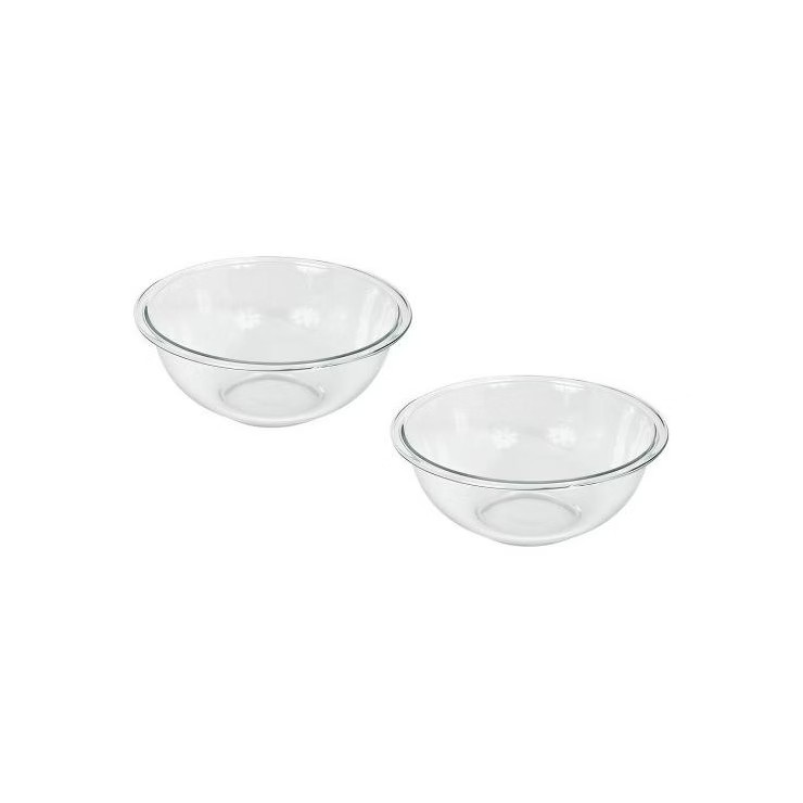 Pyrex Prepware 2-1/2-Quart Rimmed Mixing Bowl, Clear (Pack of 2) | Target