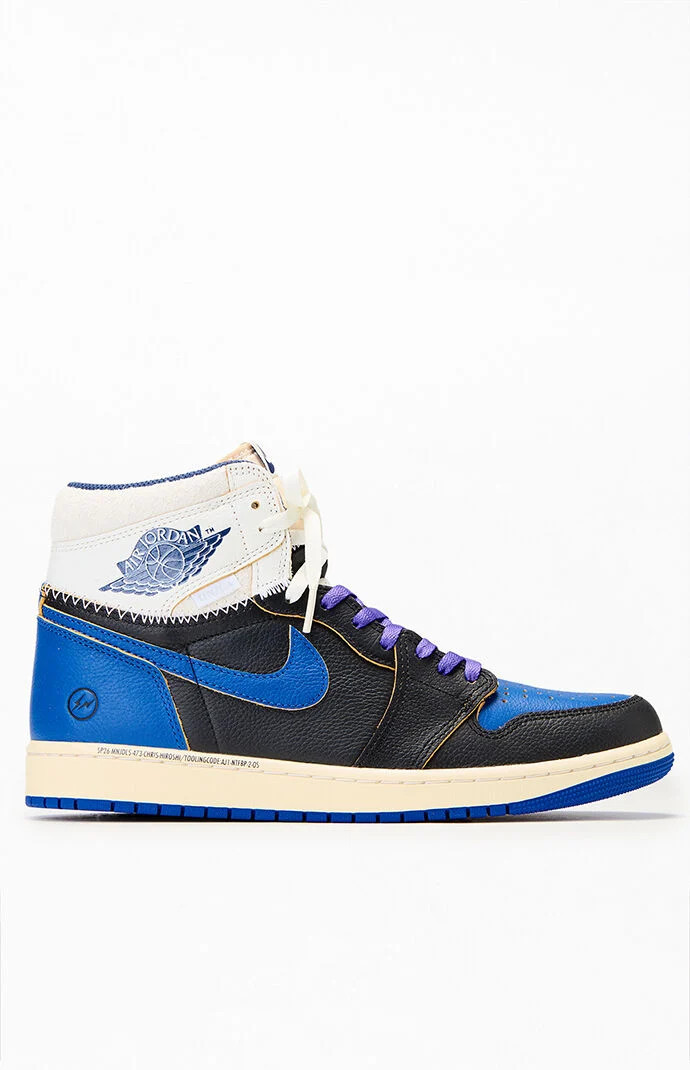 Air Jordan Men's 1 x Fragment Design x Union LA x Retro High OG Sport Royal Shoes in Blue/Black - Size 12 | PacSun