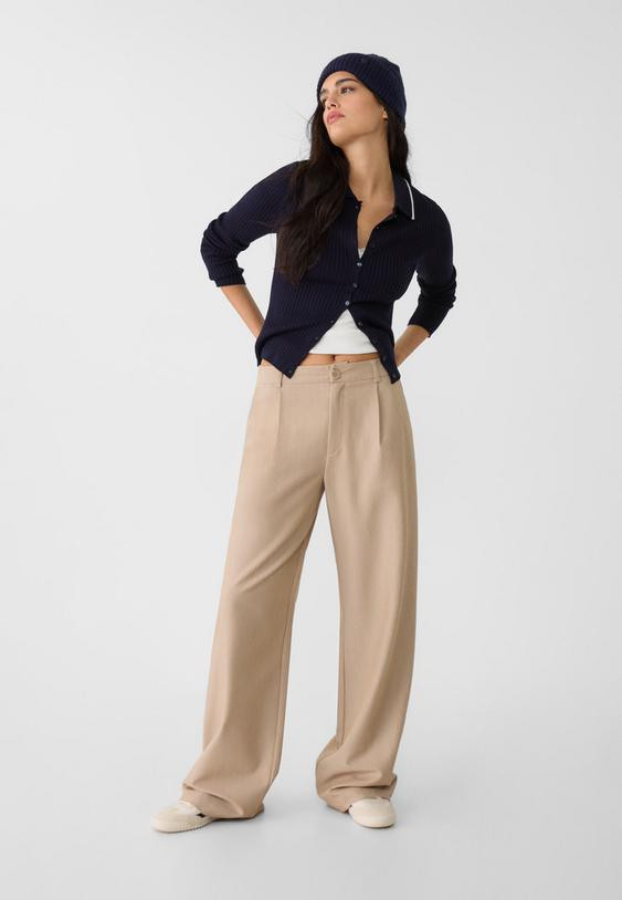 Pantalon habillé droit - Pantalons femme | Stradivarius France | Stradivarius (FR)