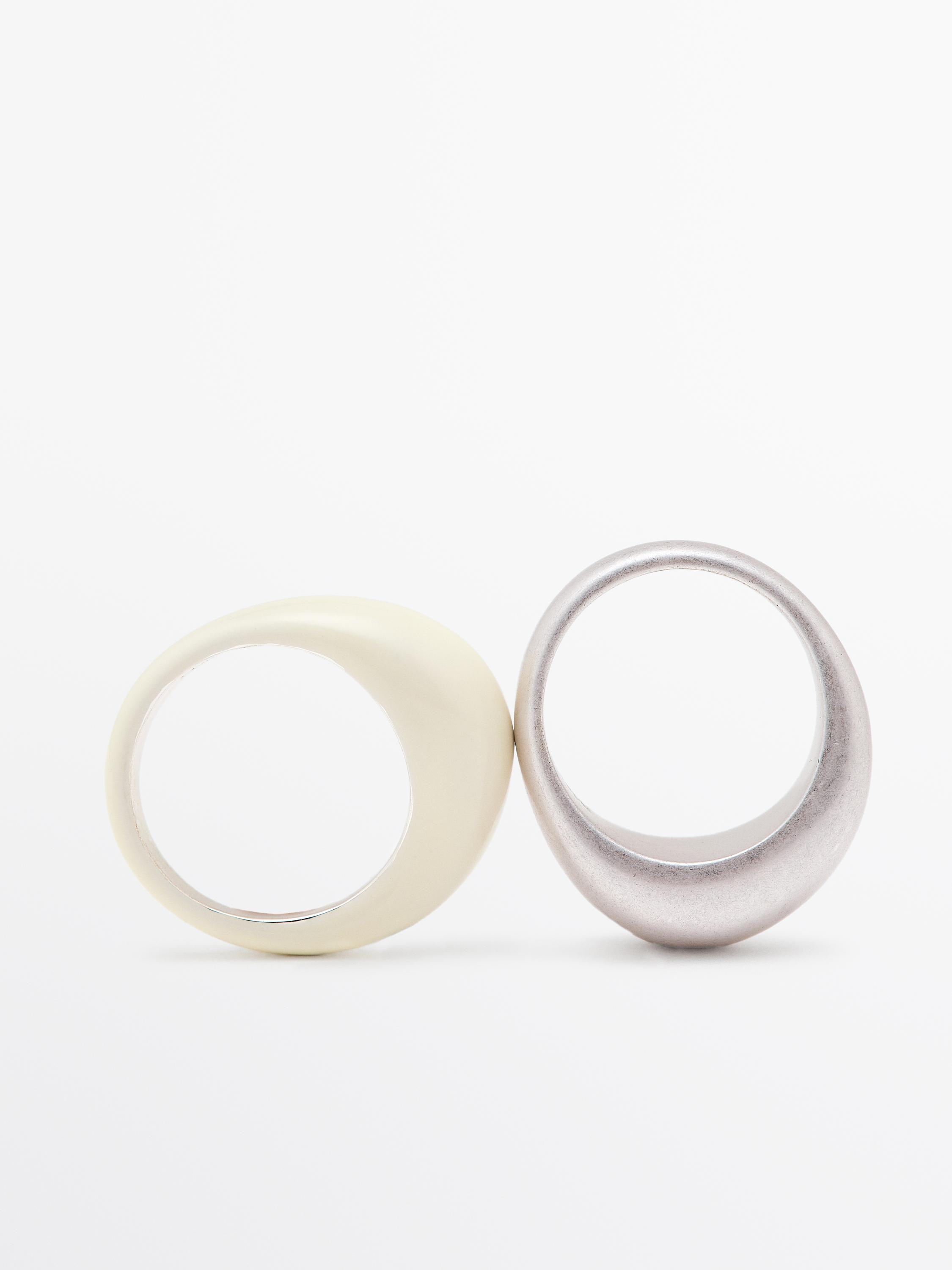 Pack of enamelled rings | Massimo Dutti US
