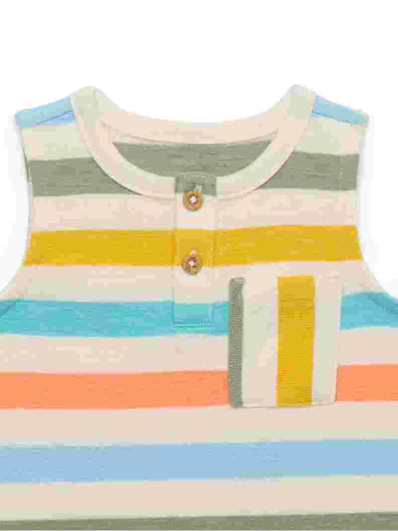 Garanimals Baby Boys Striped Knit Tank Romper, Sizes 0M-24M | Walmart (US)