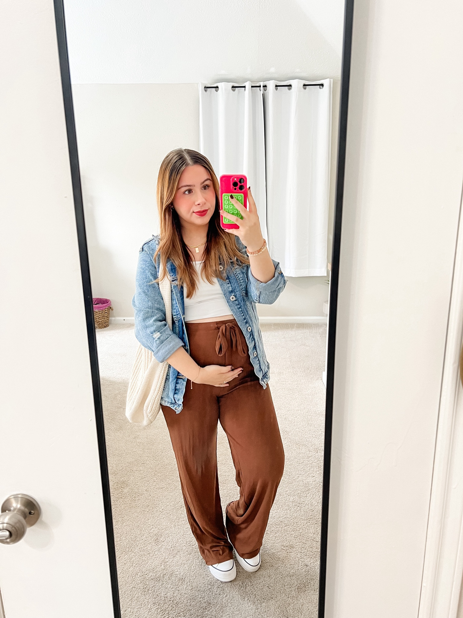 Comfy outfits are my go to! Maternity Pants & Jean Jacket are from SHEIN Size L 
Top is from Target 

Maternity 

#LTKbump #LTKmidsize #LTKSeasonal