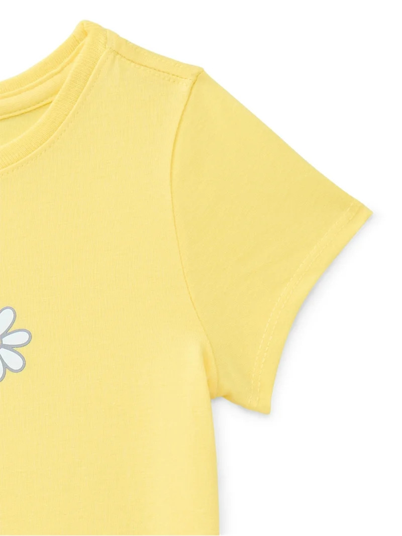 Wonder Nation Toddler Girls Tee with Short Sleeves, Sizes 18M-5T | Walmart (US)