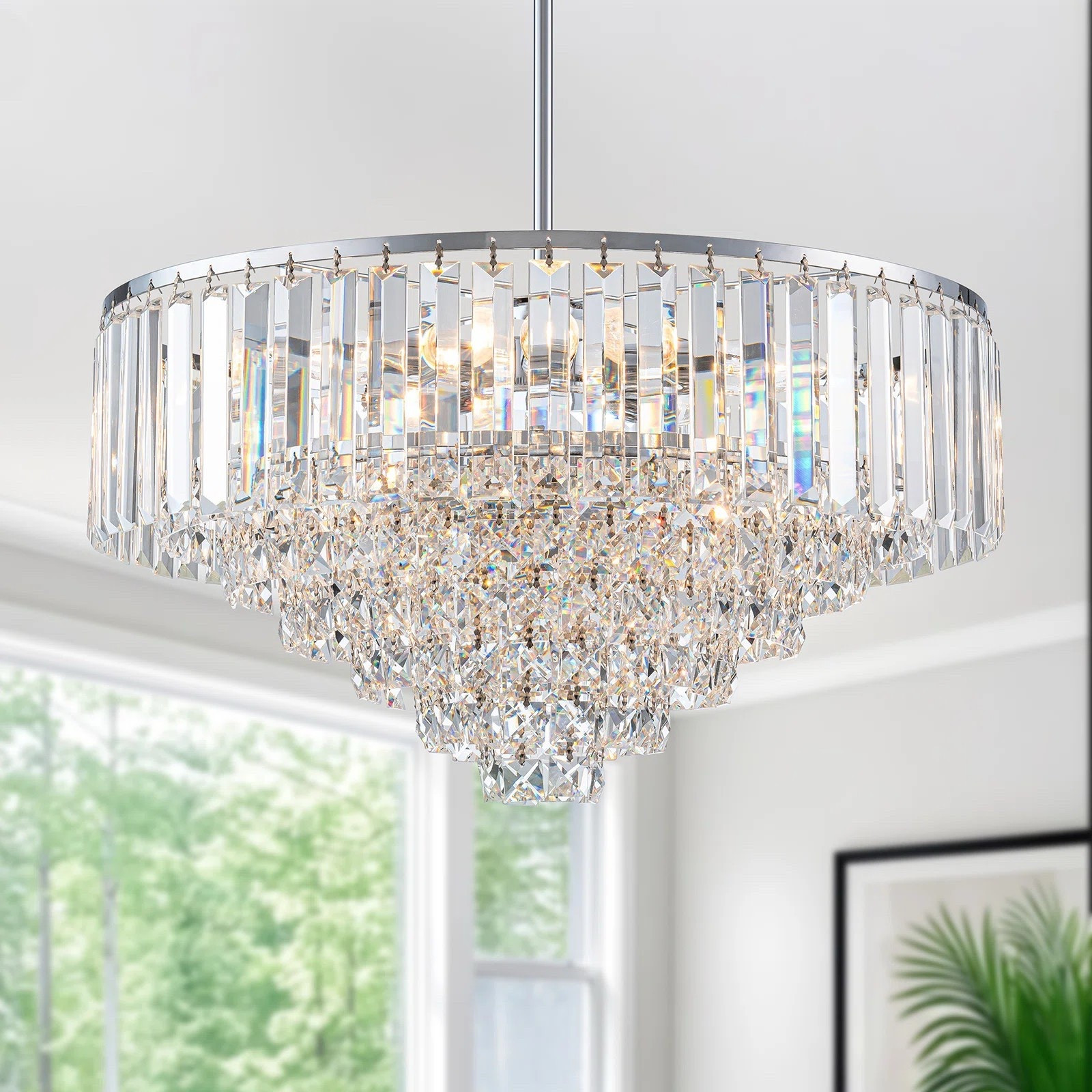 Refine your home with a stunning Modern 4-Tier Crystal Chandelier in Silver. This crystal chandelier is ON SALE and under $350.

Keywords: Crystal chandelier, living room, dining room, bedroom, ceiling fan, spring refresh, home refresh, bedroom refresh 

#LTKHome #LTKSeasonal #LTKSaleAlert