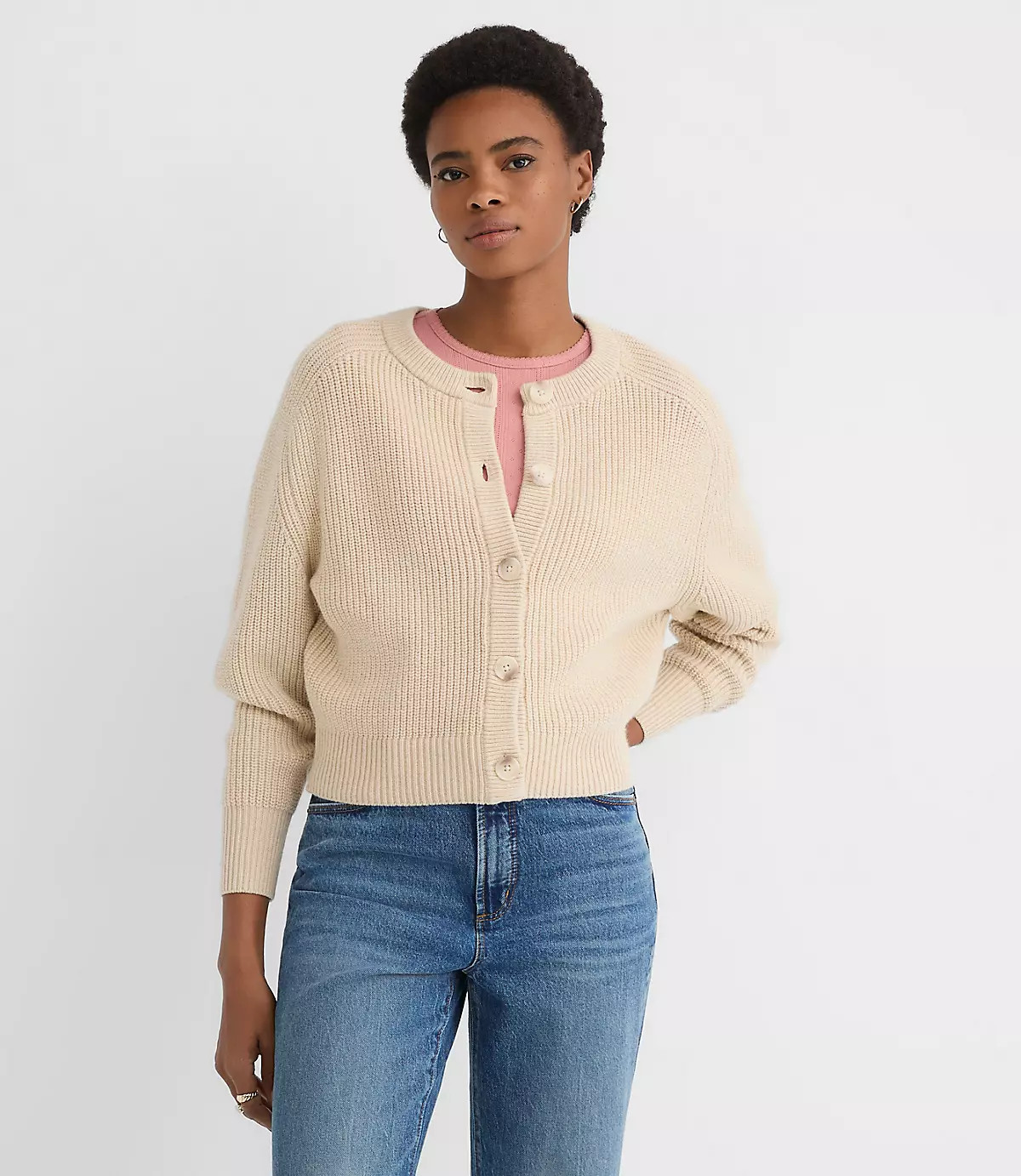 Ribbed Relaxed Cardigan | LOFT