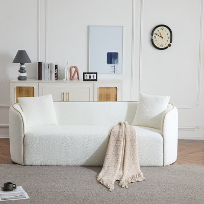 Cloud Couch 3-Seater Sofa Upholstered Sofa with Pillows, White - ModernLuxe | Target