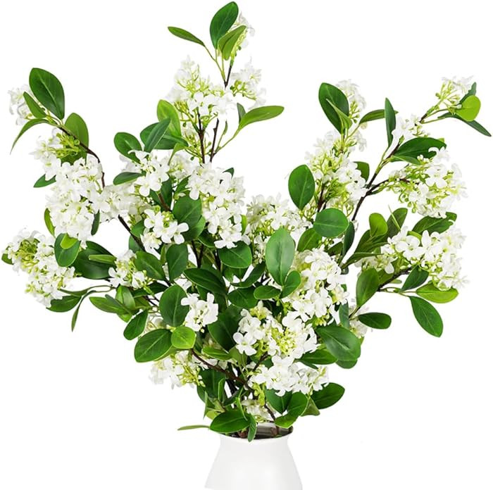 Melorca&Guilla Artificial Plants,3PCS 32" Green Faux Branches for Vase Faux Stems Greenery Stems,... | Amazon (US)