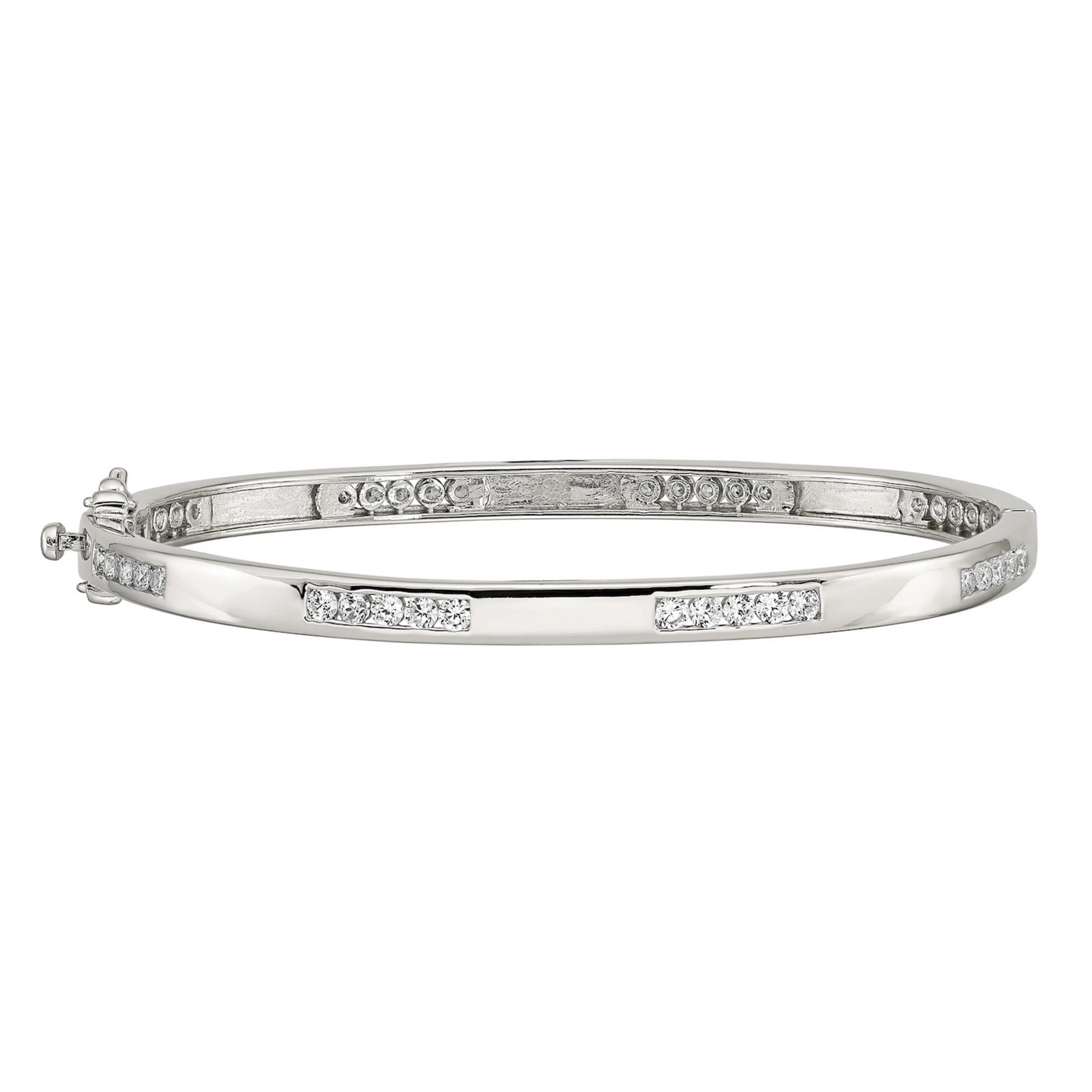 Sophie Miller Sterling Silver Cubic Zirconia Bangle Bracelet | Kohl's
