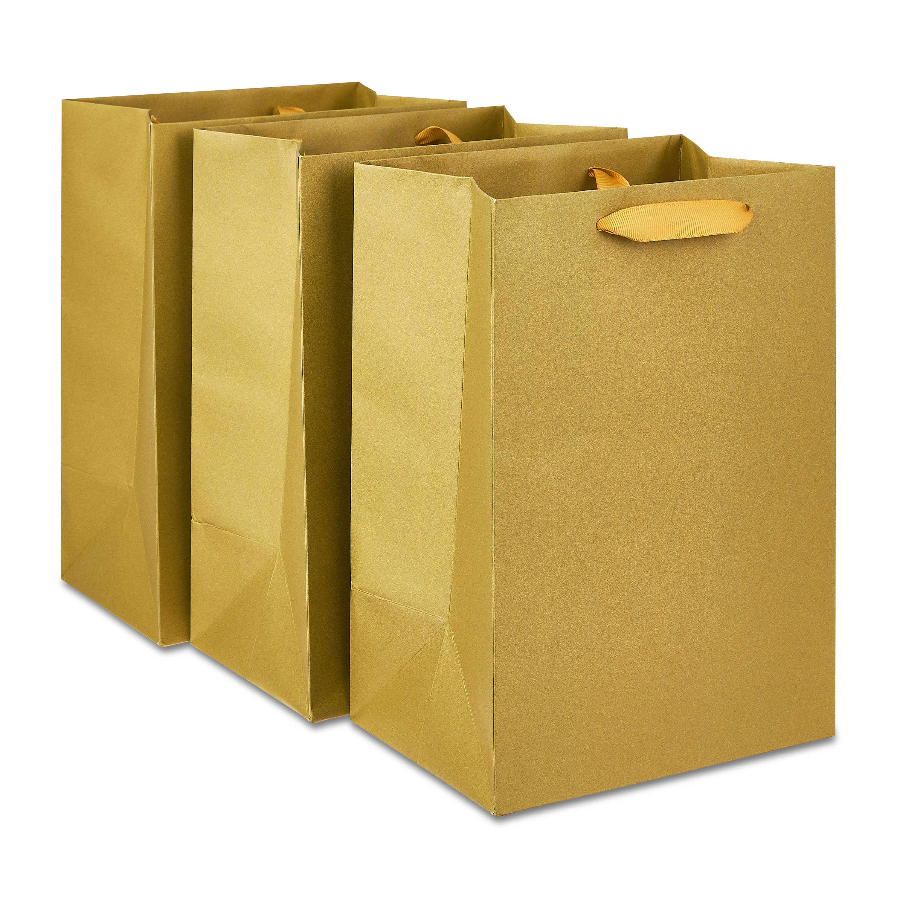 Large Gold Gift Bags, 7" x 10", 3 Count, by Way To Celebrate | Walmart (US)