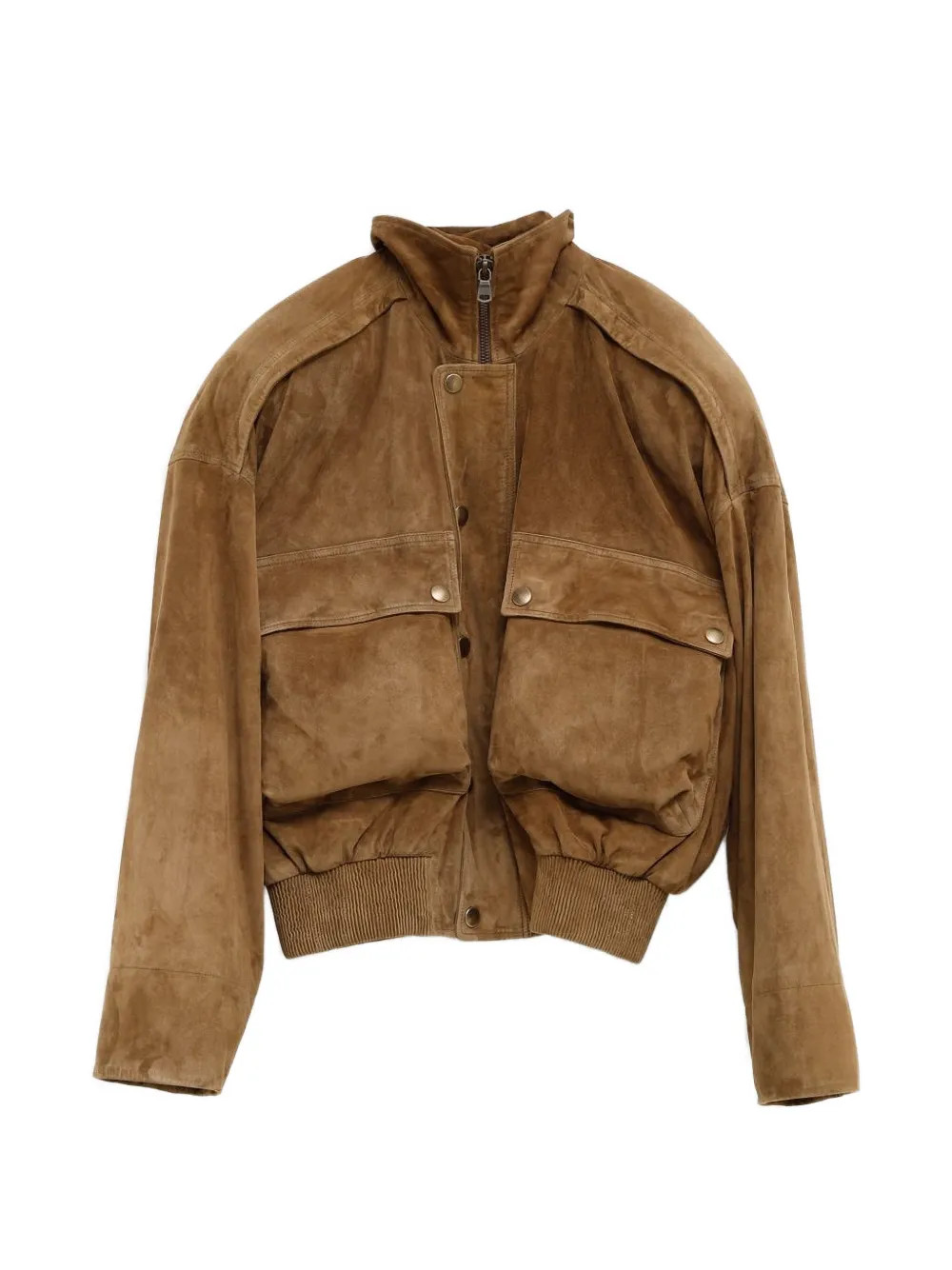 flap-pocket suede bomber jacket | Farfetch Global
