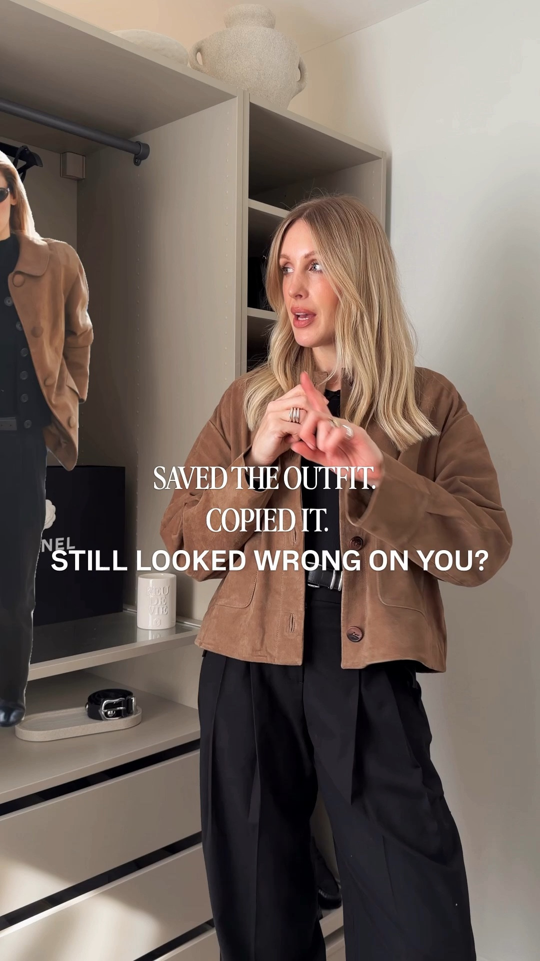 Pinterest Outfit Spring Fashion

Sezane Mia brown suede jacket 
Black tailored trousers 
Levi’s black Barrel leg jeans
Tabi boots (Woodchuck Sato)

Spring outfit Bella hadid minimal chic 

#LTKuk #LTKspring #LTKjeans