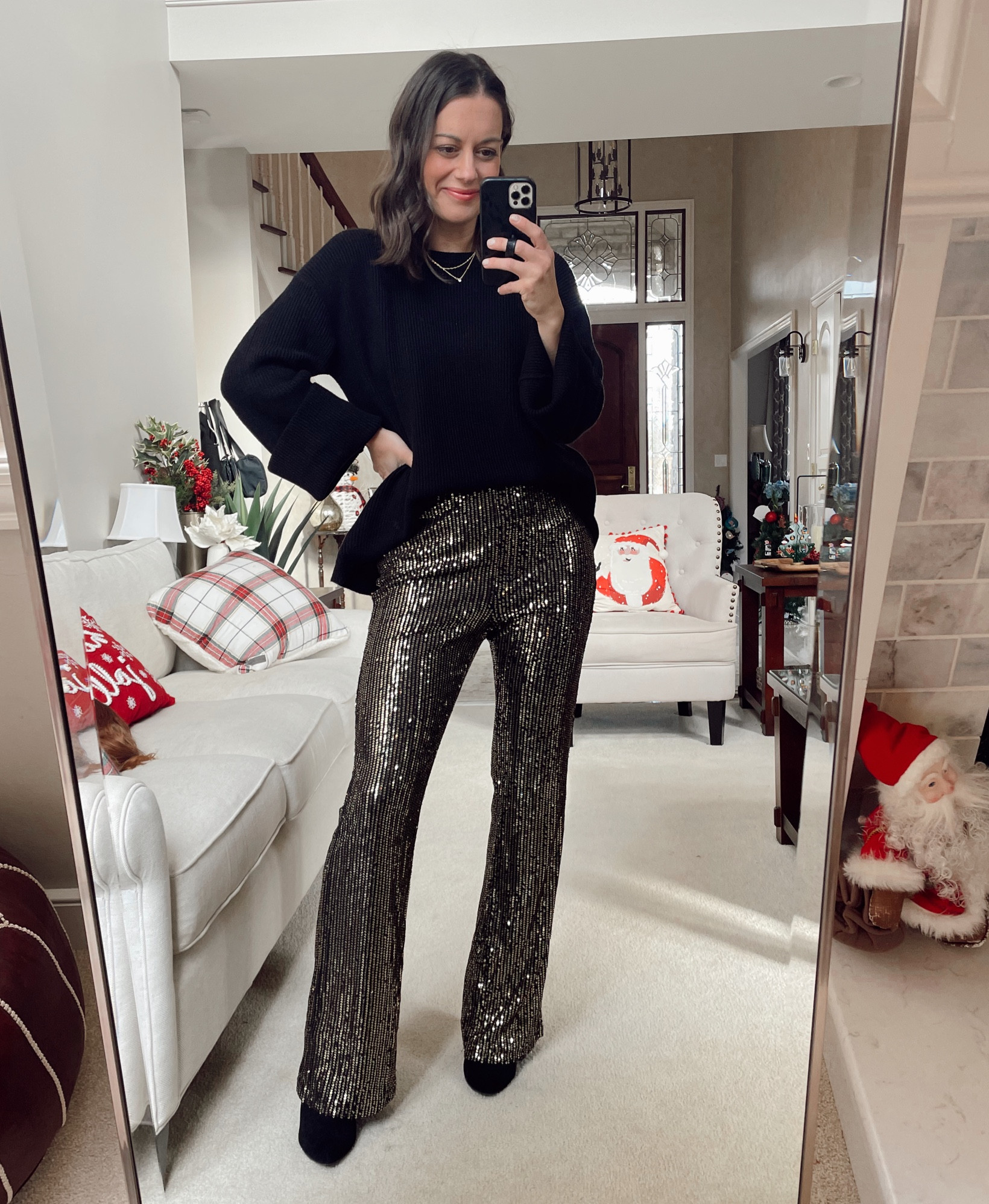 New year’s Eve outfit! Amazon sequin pants (true to size wearing a small), amazon sweater (true to size wearing a small) 

#LTKunder50 #LTKSeasonal #LTKHoliday
