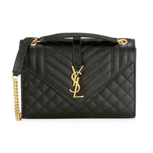 Saint Laurent Medium Envelope Monogram Matelassé Black Leather Shoulder Bag  | eBay | eBay US