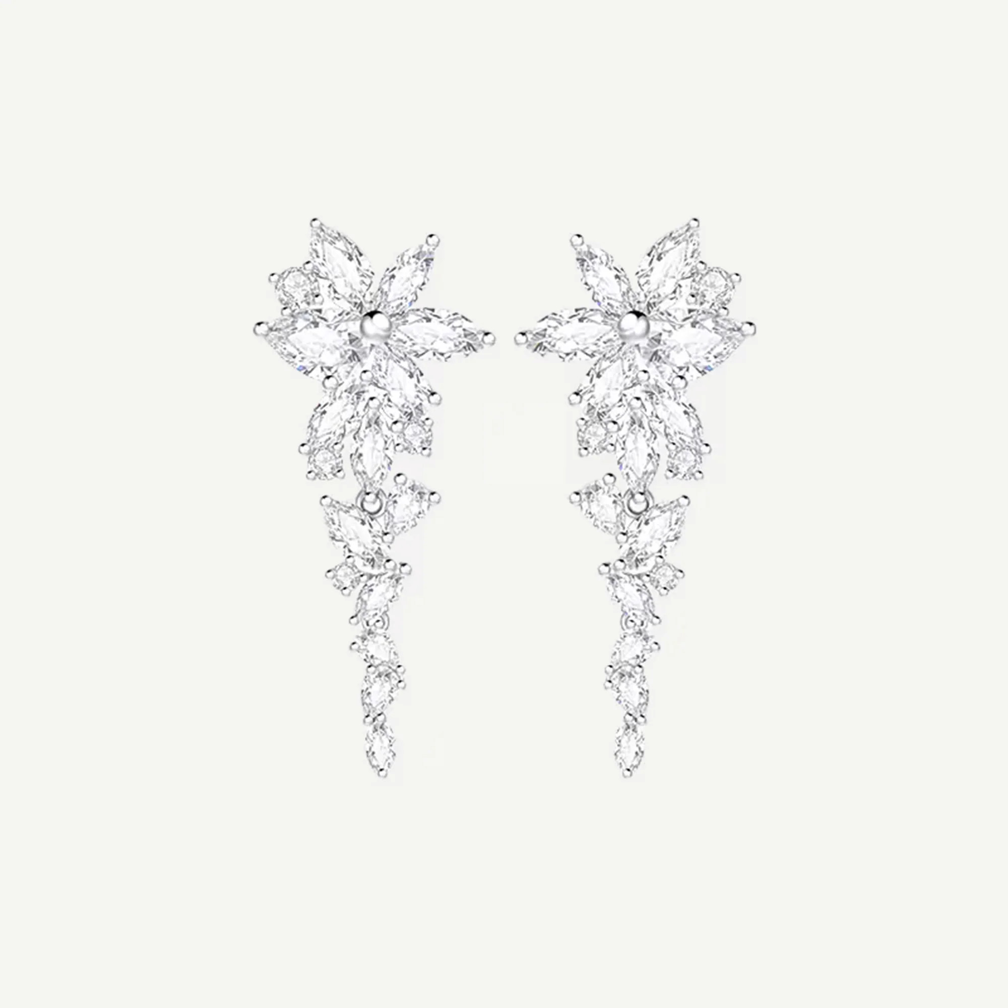 FANCIME "Wisteria Bouquet" Sterling Silver Petal Cluster Drop Stud Ear | FANCI ME