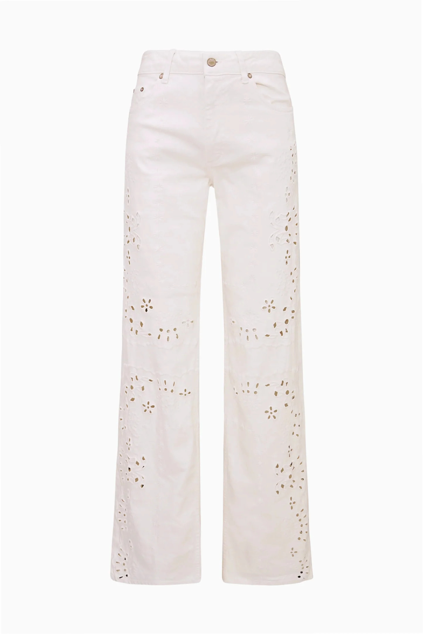 Dellah Floral Eyelet Jeans | LoveShackFancy
