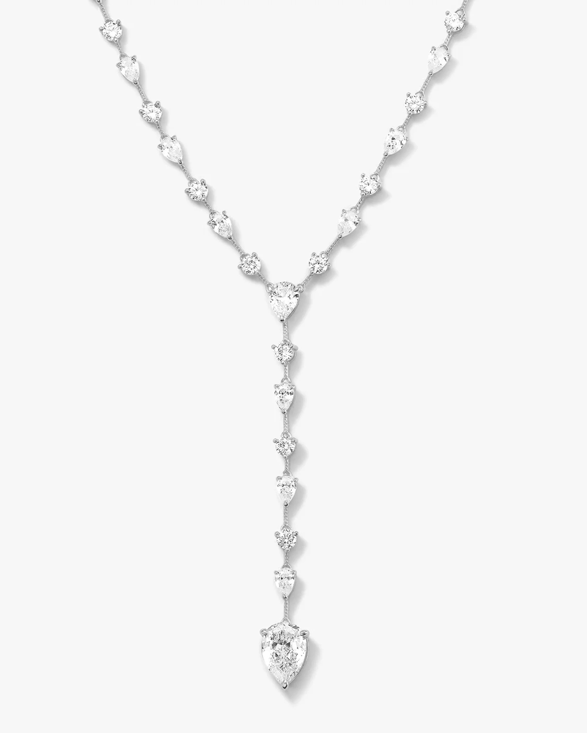 F-ing Gorgeous Lariat - Silver|White Diamondettes | Melinda Maria Jewelry