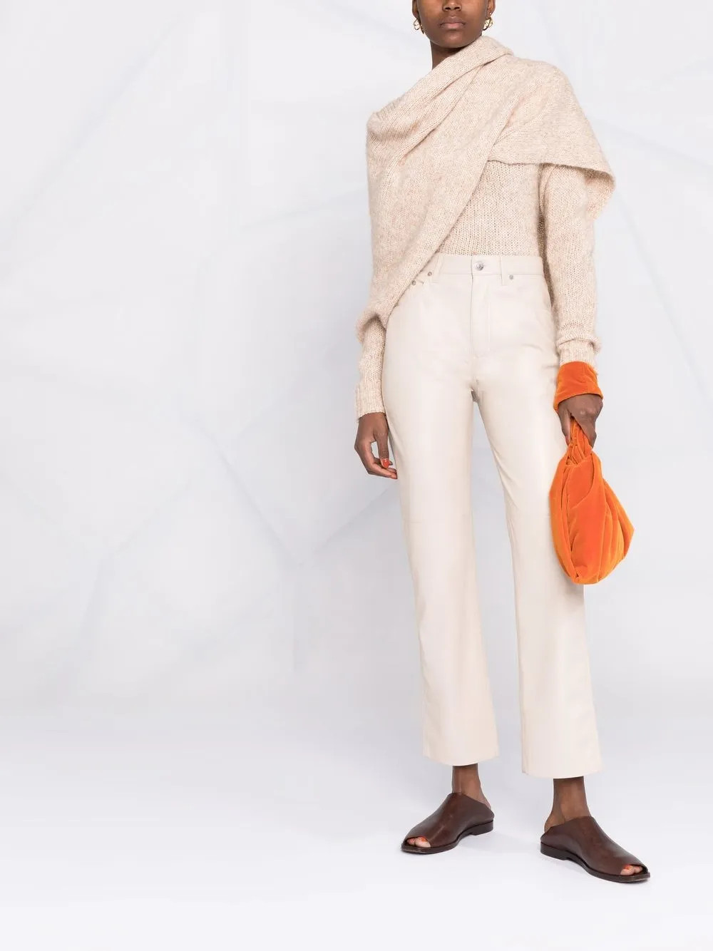 Nanushka faux-leather Straight Leg Trousers - Farfetch | Farfetch Global