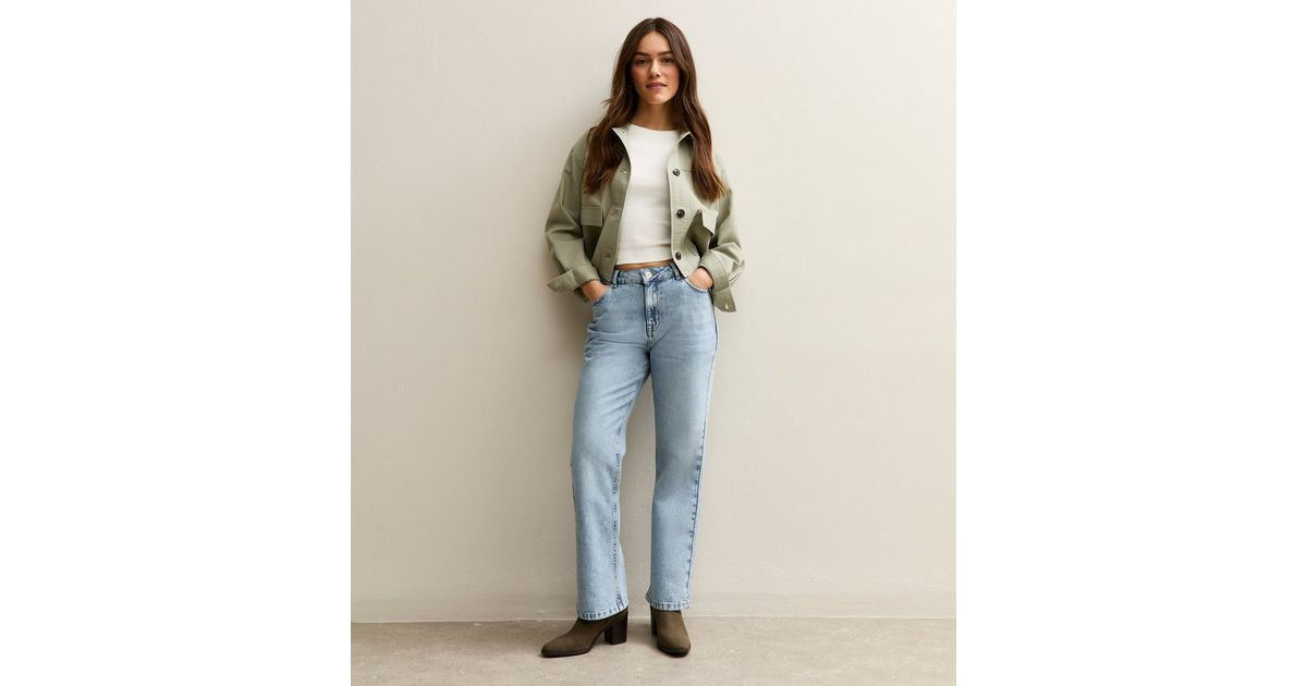 Petite Light Blue Anica Straight Leg Jeans | New Look | New Look (UK)