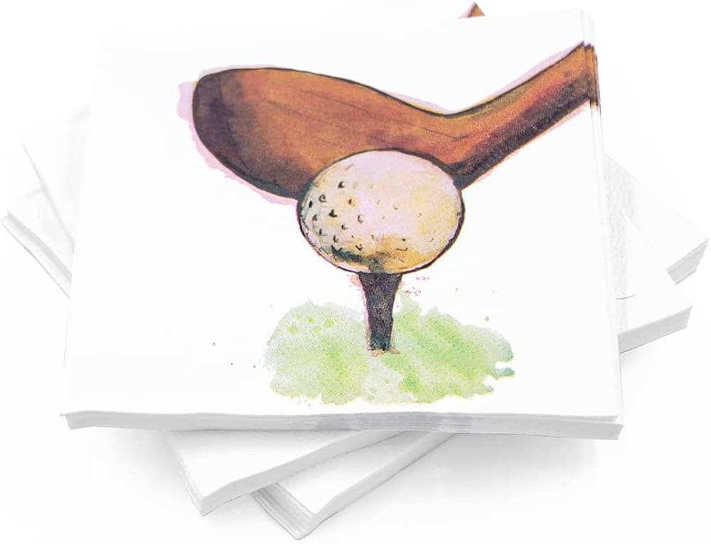 30 Pk,"Golf" Retro Cocktail 3-Ply Paper Party Napkins for Golf Lovers, Athletes, Father's Day and... | Amazon (US)