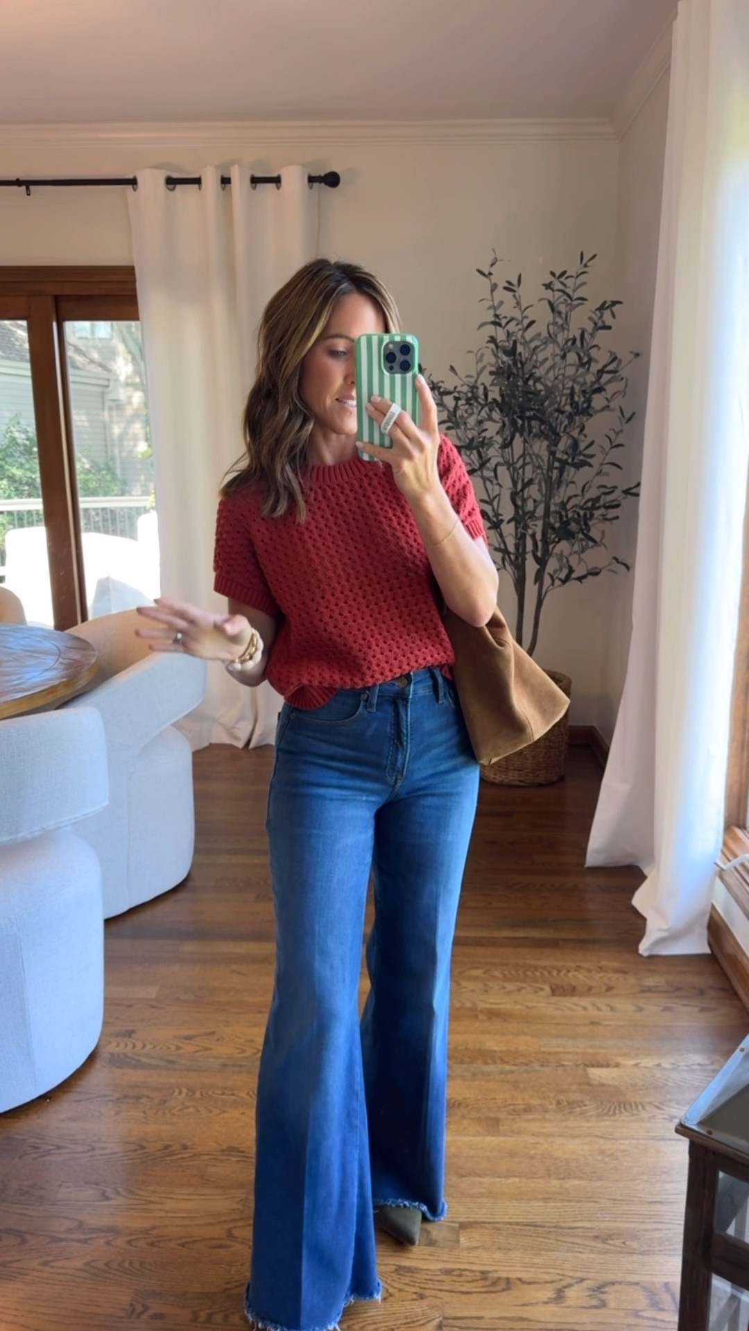 Sweater is fabulous with jeans too! 
XS sweater. Jeans tts, size 0 
Flats tts

#LTKootd #LTKmomlife #LTKOver40