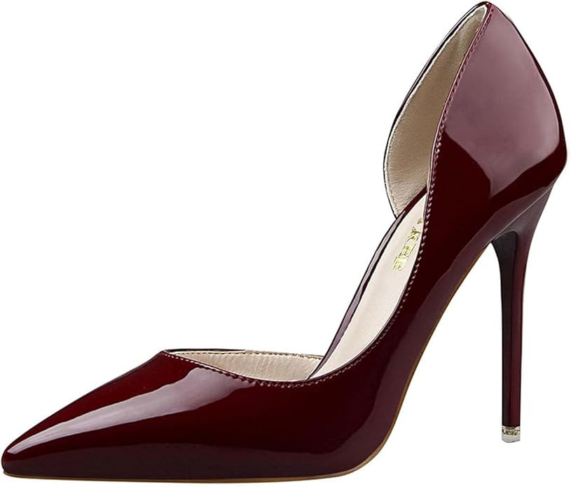 Women Pointed Stiletto High Heel Shoes Closed Toe Classic Slip On Dress Pumps PU013 | Amazon (US)