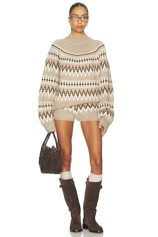 SEROYA Tirza Sweater in Driftwood Fairisle from Revolve.com | Revolve Clothing (Global)