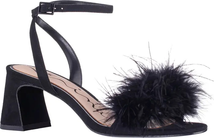 Bev Ankle Strap Faux Feather Sandal (Women) | Nordstrom