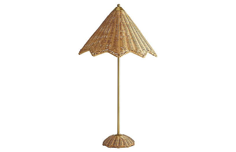 Parasol Table Lamp, Natural/Antiqued Brass | One Kings Lane