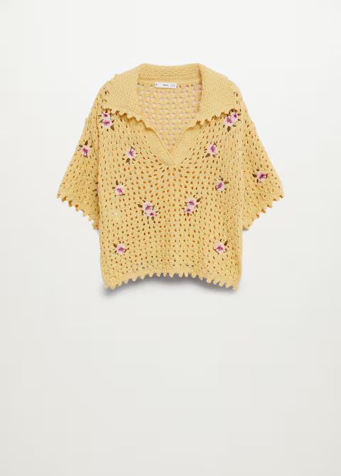 Floral crochet polo | MANGO (US)