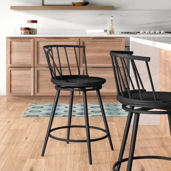 Johanna Swivel 24" Counter Stool (Set of 2) | Wayfair North America