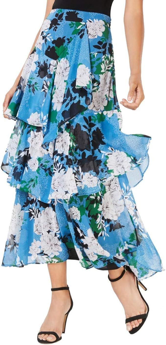 INC Womens Floral Ruffled Maxi Skirt | Amazon (US)