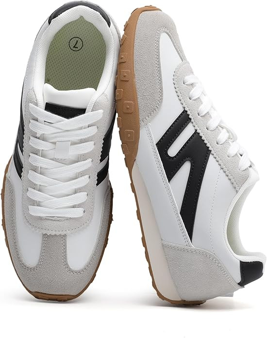 Womens Sneakers Comfortable Lace up Tennis Shoes Casual Business Walking Shoes Slip on Women's Fa... | Amazon (US)