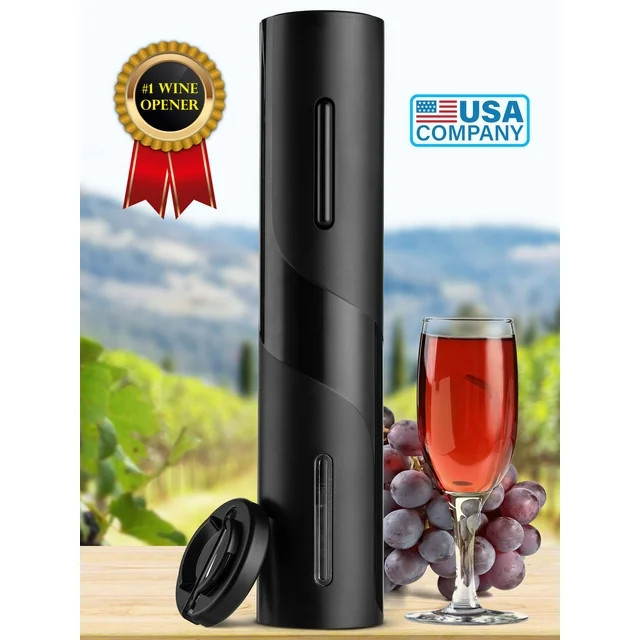 Electric Wine Bottle Opener W/ Foil Cutter, Cordless Automatic Corkscrew by VinFlow5 | Walmart (US)