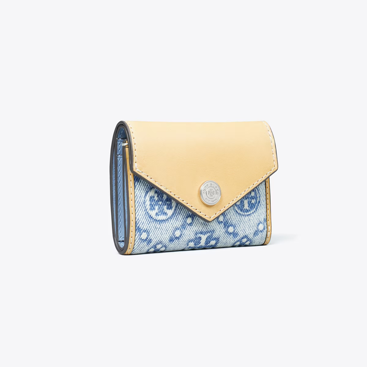 T MONOGRAM DENIM SMALL ENVELOPE WALLET | Tory Burch (US)
