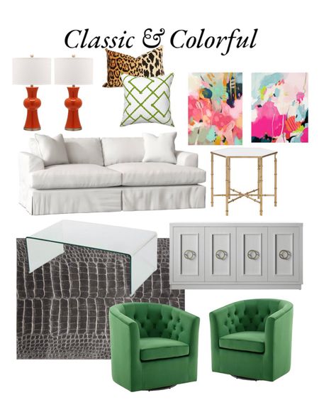 Eclectic home that’s colorful but classic. Abstract art. Colorful art. Chinoiserie decor. Timeless decor. Sofa. Slipcovers sofa. Modern lamp
 Modern rug. Modern traditional 

#LTKbeauty #LTKstyletip #LTKhome