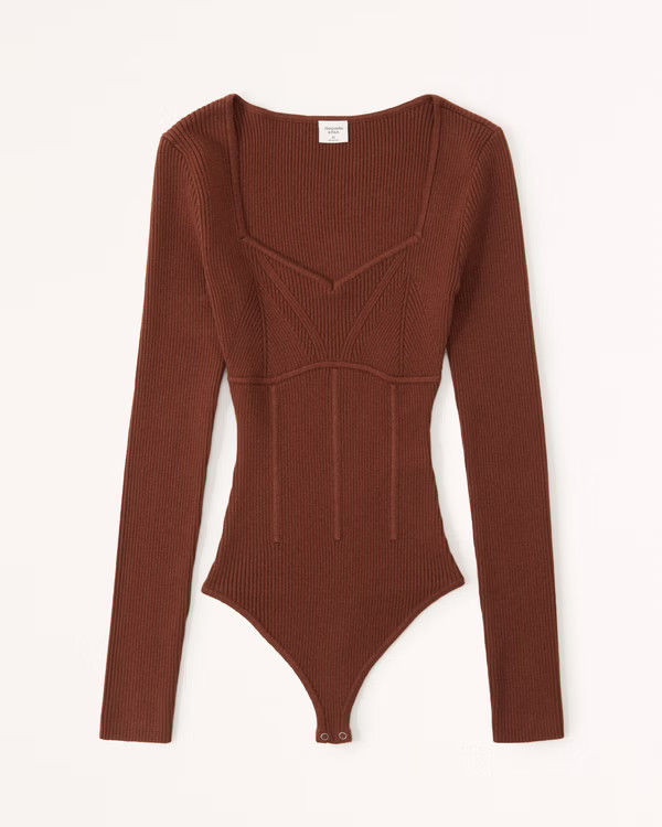 Women's Corset Sweetheart Sweater Bodysuit | Women's Tops | Abercrombie.com | Abercrombie & Fitch (US)