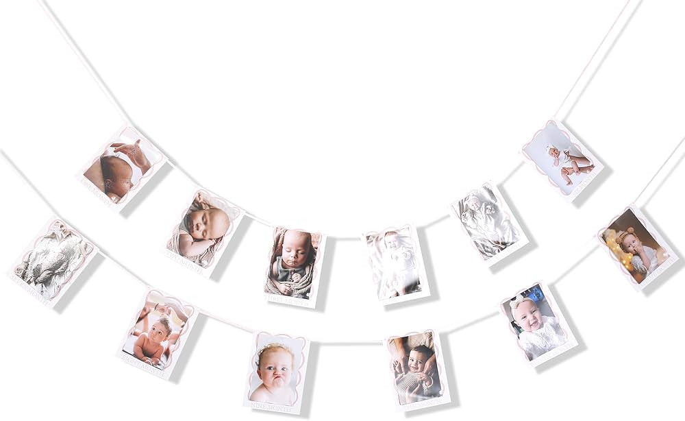 Baby Shower Photo Banner ，Photo Banner For Weddings，Diy Photo Banner Kit，First Birthday Pho... | Amazon (US)