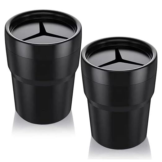 FIOTOK Car Trash Can with Lid, Mini Auto Garbage Can Leakproof Vehicle Trash Bin Fits Cup Holder ... | Amazon (US)