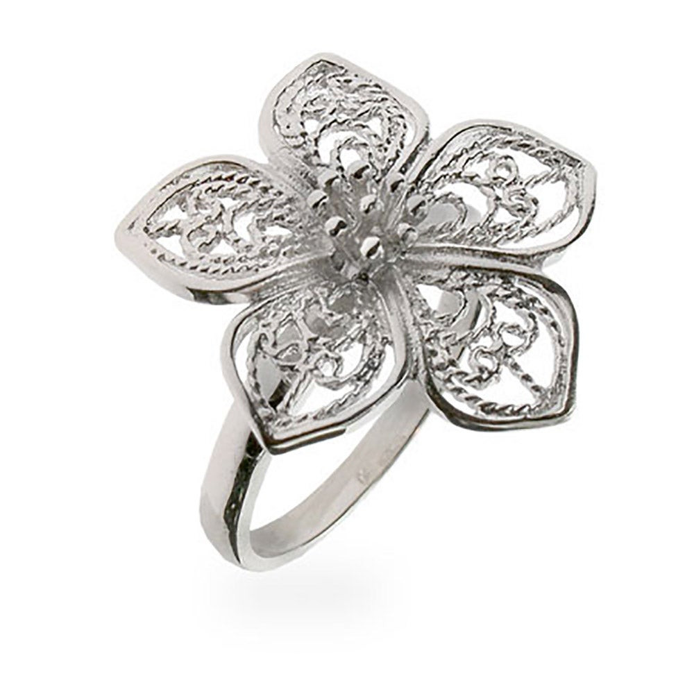 Vintage Style Sterling Silver Filigree Flower Ring - Clearance Final Sale | Eve's Addiction Jewelry