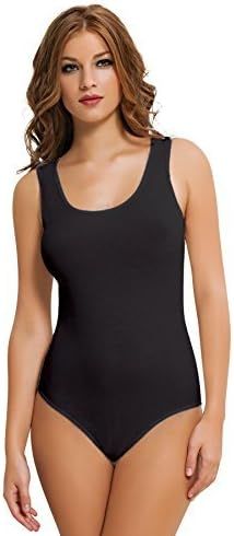 NBB Womens Sexy Basic Sleeveless Low Neck Bodysuit Lingerie with Stretch | Amazon (US)