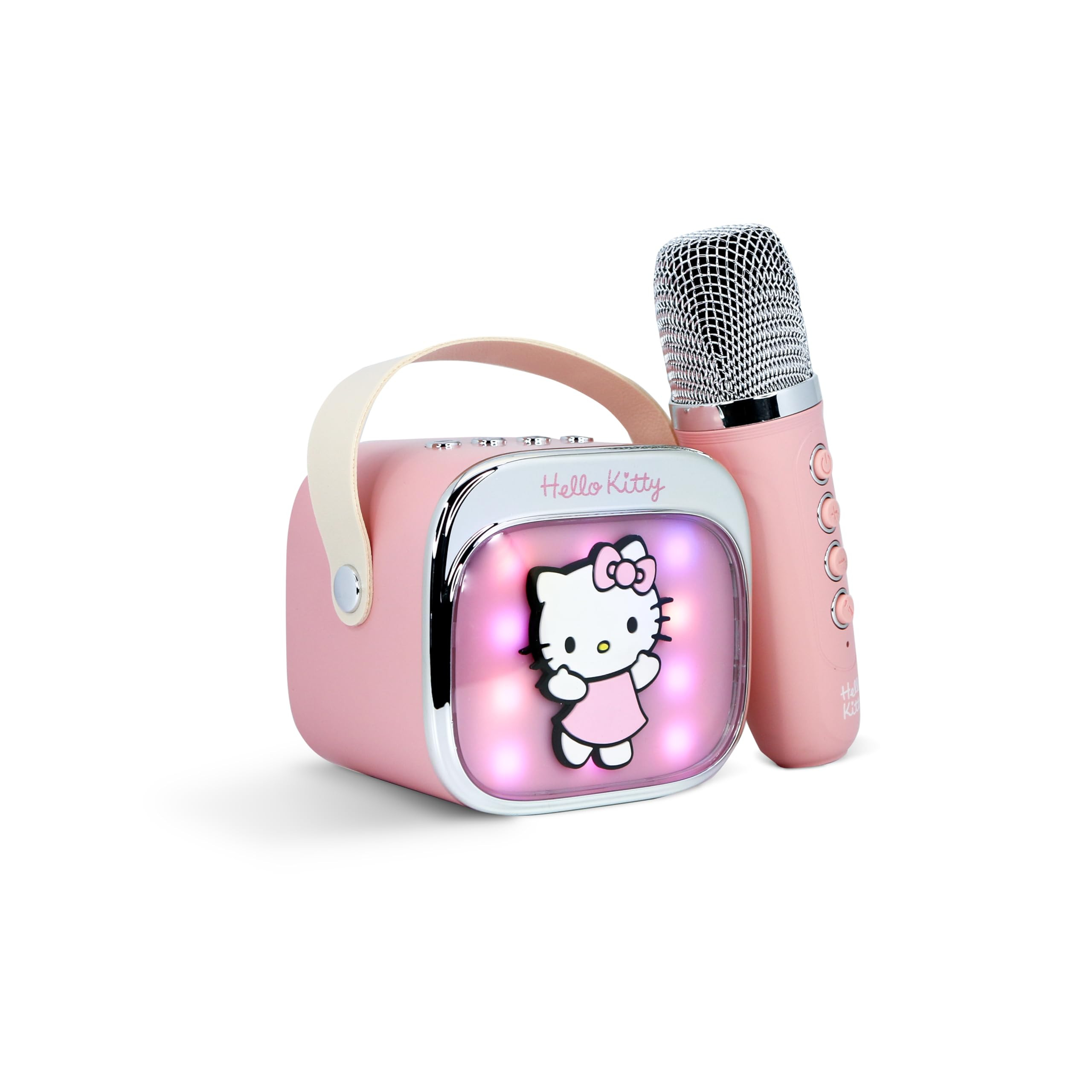 Hello Kitty Mini LED Wireless Karaoke Speaker with Bluetooth Microphone, Pink, Colour-Changing Li... | Amazon (UK)