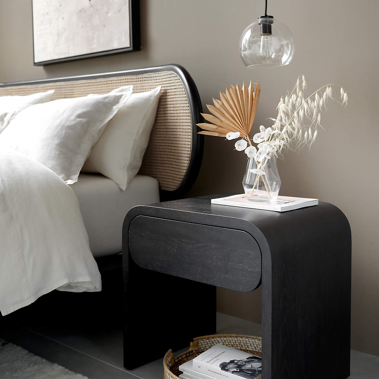Cortez Charcoal Floating Nightstand by Leanne Ford + Reviews | Crate & Barrel | Crate & Barrel