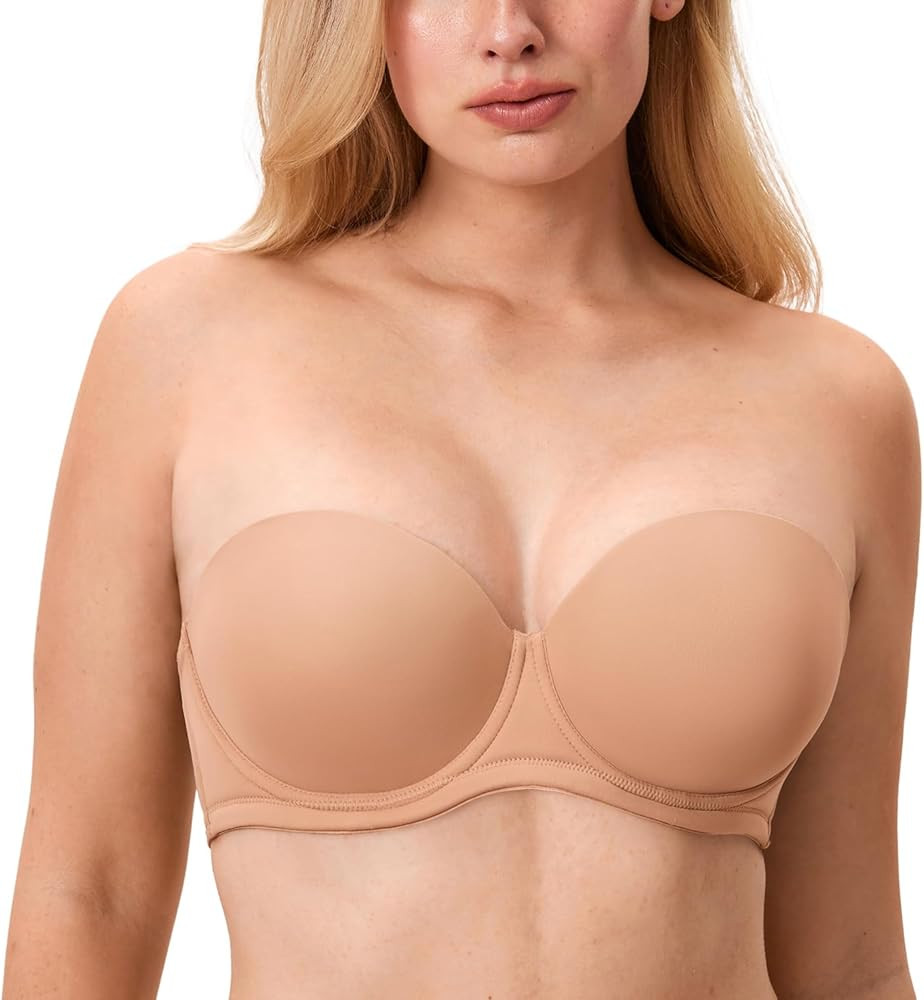 DELIMIRA Women's Underwire Contour Multiway Full Coverage Strapless Bra Plus Size | Amazon (US)