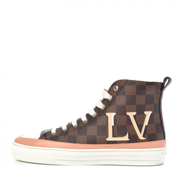 Damier Ebene Stellar High Top Sneakers 39 Venus Pink | Fashionphile