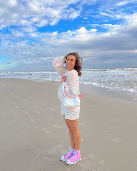 Colorful spring outfit aesthetic 
Matching set on the beach
Pink converse 

#LTKstyletip #LTKfindsunder100