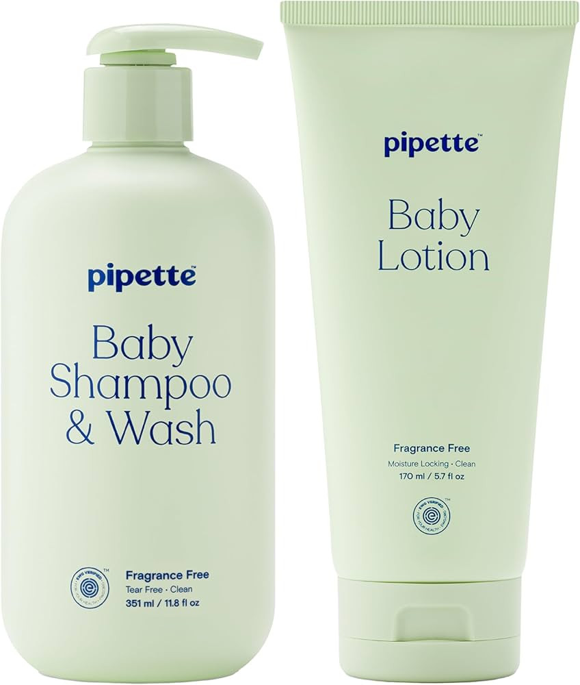 Pipette Fragrance Free Wash and Lotion Duo, Pack of 2, Fragrance Free Baby Shampoo and Body Wash,... | Amazon (US)