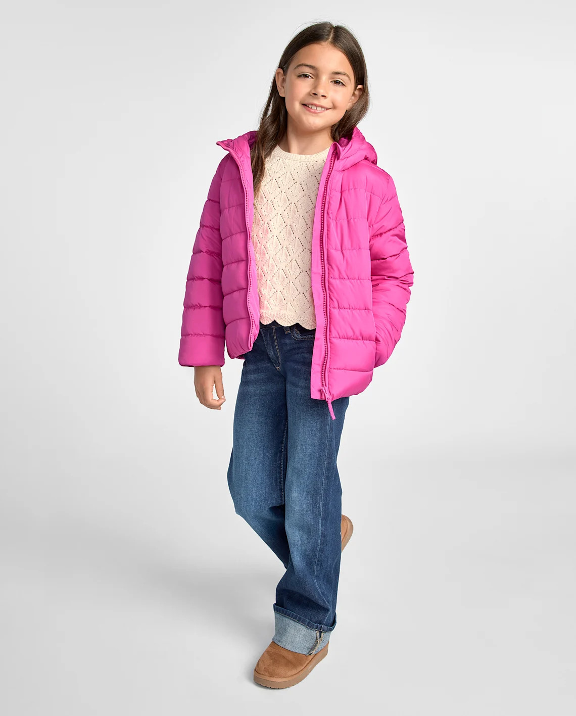 Girls Roll Cuff Wide Leg Jeans - blue | The Children's Place